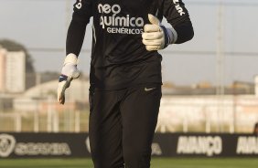 O goleiro Renan que entra como titular no prximo jogo durante o treino do Corinthians que aconteceu esta tarde no CT Joaquim Grava, no Parque Ecolgico do Tiete. O time se prepara para o jogo contra o Cruzeiro, domingo a tarde, dia 24/07, no estdio do Pacaembu, pela 11 rodada do Brasileiro 2011