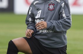 Emerson durante o treino do Corinthians esta manh no CT Joaquim Grava, no Parque Ecolgico do Tiete. O time se prepara para o jogo contra o Ava, amanh domingo a tarde, dia 31/07, no estdio da Ressacada, pela 13 rodada do Brasileiro 2011