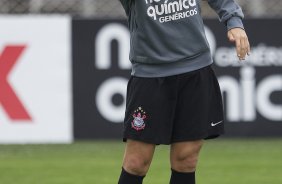 Paulo Andr que volta ao time titular durante o treino do Corinthians esta manh no CT Joaquim Grava, no Parque Ecolgico do Tiete. O time se prepara para o jogo contra o Ava, amanh domingo a tarde, dia 31/07, no estdio da Ressacada, pela 13 rodada do Brasileiro 2011