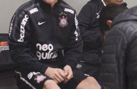 Renan nos vestiários ants da partida entre Corinthians x América-MG, realizada esta noite no estádio do Pacaembu, 14ª rodada do Campeonato Brasileiro de 2011