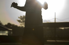 Adriano durante o treino do Corinthians esta tarde no CT Joaquim Grava, no Parque Ecolgico do Tiete. O time se prepara para o jogo contra o Cear, domingo a tarde, dia 14/08, no estdio do Pacaembu, pela 16 rodada do Brasileiro 2011