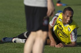 Liedson durante o treino do Corinthians esta tarde no CT Joaquim Grava, no Parque Ecolgico do Tiete. O time se prepara para o jogo contra o Cear, domingo a tarde, dia 14/08, no estdio do Pacaembu, pela 16 rodada do Brasileiro 2011