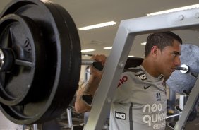 Ralf que voltou da Selecao Brasileira durante o treino do Corinthians esta tarde no CT Joaquim Grava, no Parque Ecolgico do Tiete. O time se prepara para o jogo contra o Cear, domingo a tarde, dia 14/08, no estdio do Pacaembu, pela 16 rodada do Brasileiro 2011