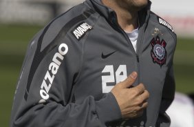 Chico durante o treino do Corinthians esta manh no CT Joaquim Grava, no Parque Ecolgico do Tiete. O time se prepara para o jogo contra o Coritiba, amanh, dia 04/09, domingo a tarde, no estdio Couto Pereira, vlida pela 21 rodada do Brasileiro 2011