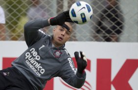 Julio Cesar durante o treino do Corinthians, esta manh no CT Joaquim Grava, no Parque Ecolgico do Tiete, que serviu como preparao para o jogo contra o Fluminense, amanh, dia 11/09, domingo a tarde, no Engenho, vlida pela 23 rodada do Brasileiro 2011