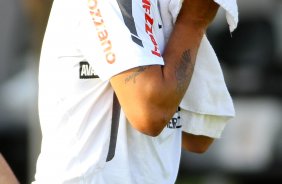 Adriano durante treino do Corinthians realizado no Centro de treinamento Joaquim Grava