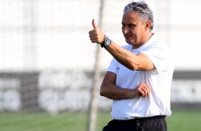 O tcnico Tite durante treino do Corinthians realizado no Centro de treinamento Joaquim Grava