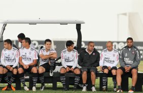 Durante treino do Corinthians realizado no Centro de treinamento Joaquim Grava
