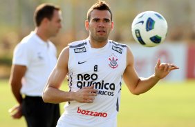 Leandro Castn durante treino do Corinthians realizado no Centro de treinamento Joaquim Grava