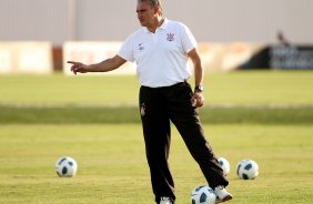 O tcnico Tite durante treino do Corinthians realizado no Centro de treinamento Joaquim Grava