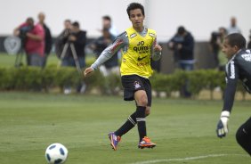 Matheus e Danilo Fernandes durante o treino desta manh no CT Joaquim Grava, no Parque Ecolgico do Tiete, o prximo jogo ser contra o Atltico-GO, domingo, dia 09/10, no Pacaembu, vlida pela 28 rodada do Brasileiro 2011