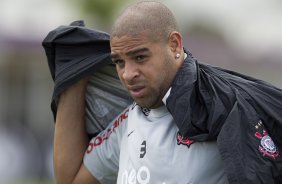 O atacante Adriano durante o treino desta manh no CT Joaquim Grava, no Parque Ecolgico do Tiete, o prximo jogo ser contra o Atltico-GO, domingo, dia 09/10, no Pacaembu, vlida pela 28 rodada do Brasileiro 2011