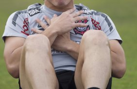 William durante o treino desta manh no CT Joaquim Grava, no Parque Ecolgico do Tiete, o prximo jogo ser contra o Atltico-GO, domingo, dia 09/10, no Pacaembu, vlida pela 28 rodada do Brasileiro 2011