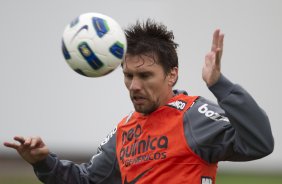 Paulo Andr durante o treino desta manh no CT Joaquim Grava, no Parque Ecolgico do Tiete, o prximo jogo ser contra o Cruzeiro, amanh, domingo, dia 16/10, na Serejo, vlida pela 30 rodada do Brasileiro 2011