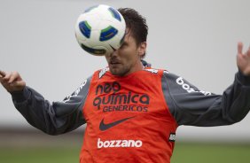 Paulo Andr durante o treino desta manh no CT Joaquim Grava, no Parque Ecolgico do Tiete, o prximo jogo ser contra o Cruzeiro, amanh, domingo, dia 16/10, na Serejo, vlida pela 30 rodada do Brasileiro 2011