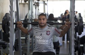 Adriano durante o treino na academia esta manh no CT Joaquim Grava, no Parque Ecolgico do Tiete, o prximo jogo ser contra o Internacional/RS, domingo, dia 23/10, no estdio Beira-Rio, vlida pela 31 rodada do Brasileiro 2011