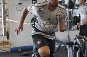 Adriano durante o treino na academia esta manh no CT Joaquim Grava, no Parque Ecolgico do Tiete, o prximo jogo ser contra o Internacional/RS, domingo, dia 23/10, no estdio Beira-Rio, vlida pela 31 rodada do Brasileiro 2011