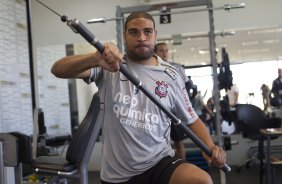 Adriano durante o treino na academia esta manh no CT Joaquim Grava, no Parque Ecolgico do Tiete, o prximo jogo ser contra o Internacional/RS, domingo, dia 23/10, no estdio Beira-Rio, vlida pela 31 rodada do Brasileiro 2011