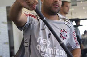 Adriano durante o treino na academia esta manh no CT Joaquim Grava, no Parque Ecolgico do Tiete, o prximo jogo ser contra o Internacional/RS, domingo, dia 23/10, no estdio Beira-Rio, vlida pela 31 rodada do Brasileiro 2011