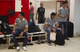Alex; Leandro Castán e Nene Bonilha nos vestiários antes da partida entre Internacional/RS x Corinthians, realizada esta tarde no estádio Beira Rio, em Porto Alegre/RS, válida pela 31ª rodada do Campeonato Brasileiro de 2011