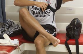 Paulo André nos vestiários antes da partida entre Internacional/RS x Corinthians, realizada esta tarde no estádio Beira Rio, em Porto Alegre/RS, válida pela 31ª rodada do Campeonato Brasileiro de 2011