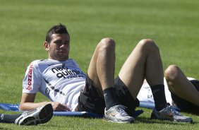 Leandro Castn durante o treino desta manh no CT Joaquim Grava, no Parque Ecolgico do Tiete, o prximo jogo ser contra o Ava, domingo, dia 30/10, no Pacaembu, vlida pela 32 rodada do Brasileiro 2011