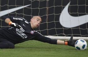 Julio Cesar durante o treino desta manh no CT Joaquim Grava, no Parque Ecolgico do Tiete, o prximo jogo ser contra o Ava, domingo, dia 30/10, no Pacaembu, vlida pela 32 rodada do Brasileiro 2011