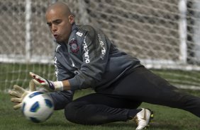 Julio Cesar durante o treino desta manh no CT Joaquim Grava, no Parque Ecolgico do Tiete, o prximo jogo ser contra o Amrica-MG, domingo, dia 05/11, no Parque do Sabia, em Uberlandia/MG, vlida pela 33 rodada do Brasileiro 2011