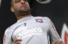 Adriano durante o treino esta manh no CT Joaquim Grava, no Parque Ecolgico do Tiete, o prximo jogo ser contra o Atltico-PR, amanh, domingo, dia 13/11, no estdio do Pacaembu, vlida pela 34 rodada do Brasileiro 2011