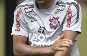 Emerson durante o treino esta manh no CT Joaquim Grava, no Parque Ecolgico do Tiete, o prximo jogo ser contra o Atltico-PR, amanh, domingo, dia 13/11, no estdio do Pacaembu, vlida pela 34 rodada do Brasileiro 2011