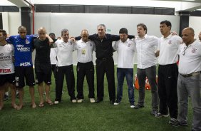 Oracao nos vestirios aps a partida entre Corinthians x Atltico-MG, realizada esta tarde no estdio do Pacaembu, vlida pela 36 rodada do Campeonato Brasileiro de 2011