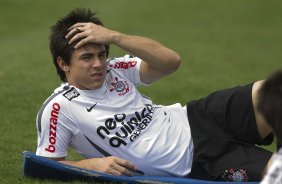 Willian durante o treino desta manhã no CT Joaquim Grava, no Parque Ecológico do Tiete, o próximo jogo será contra o Figueirense/SC, domingo dia 26/11, no estádio Orlando Scarpelli, válida pela 37ª rodada do Brasileirão 2011