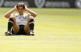 Moradei do Corinthians durante treino realizado no CT Joaquim Grava