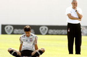 Moradei do Corinthians durante treino realizado no CT Joaquim Grava