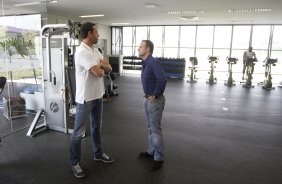O Piloto de Formula 1 Rubens Barrichello durante treino do Corinthians realizado no CT Joaquim Grava