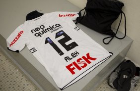 Camisa de Alex nos vestiários antes da partida entre Corinthians x Palmeiras, realizada esta tarde no estádio do Pacaembu, válida pela 38ª rodada do Campeonato Brasileiro de 2011