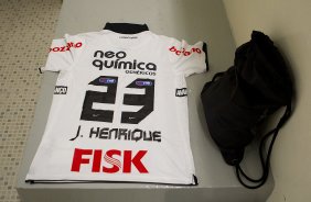 Camisa de Jorge Henrique nos vestirios antes da partida entre Corinthians x Palmeiras, realizada esta tarde no estdio do Pacaembu, vlida pela 38 rodada do Campeonato Brasileiro de 2011
