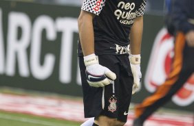 Julio Cesar comemorando o titulo durante a partida entre Corinthians x Palmeiras, realizada esta tarde no estdio do Pacaembu, vlida pela 38 rodada do Campeonato Brasileiro de 2011