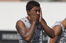 Paulinho durante o treino desta tarde no CT Joaquim Grava, no Parque Ecolgico do Tiete. O prximo jogo da equipe ser amanh, quarta-feira, dia 08/02, contra o Mogi Mirim, no Estdio Romildo Vitor Gomes Ferreira, pela 6 rodada do Campeonato Paulista 2012