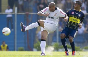 Durante a partida entre So Caetano/SP x Corinthians, realizada esta tarde no estdio Anacleto Campanella, em So Caetano do Sul/SP, pela 8 rodada do Campeonato Paulista de 2012