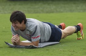 Willian durante o treino desta manh no CT Joaquim Grava, no Parque Ecolgico do Tiete. O prximo jogo da equipe ser quarta-feira, dia 29/02, contra a Catanduvense, no estdio do Pacaembu, pela 11 rodada do Campeonato Paulista 2012