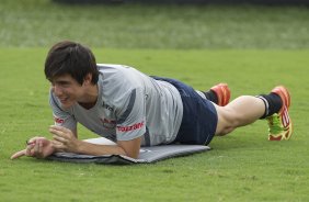 Willian durante o treino desta manh no CT Joaquim Grava, no Parque Ecolgico do Tiete. O prximo jogo da equipe ser quarta-feira, dia 29/02, contra a Catanduvense, no estdio do Pacaembu, pela 11 rodada do Campeonato Paulista 2012