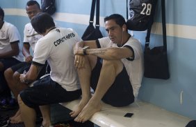 Chico nos vestirios antes da partida entre Oeste de Itpolis x Corinthians, realizada esta tarde no estdio Eduardo Jos Farah, o Prudento, pela 17 rodada do Campeonato Paulista de 2012