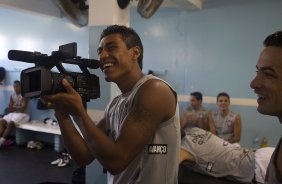 Paulinho nos vestirios antes da partida entre Oeste de Itpolis x Corinthians, realizada esta tarde no estdio Eduardo Jos Farah, o Prudento, pela 17 rodada do Campeonato Paulista de 2012