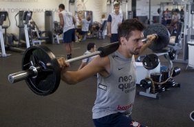 Paulo Andr durante treino desta manh no CT Joaquim Grava, localizado no Parque Ecolgico do Tiete. O prximo jogo da equipe ser domingo, dia 08/04, contra Paulista de Jundia, vlido pela 18 rodada do Campeonato Paulista 2012