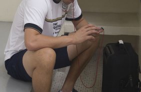 Cassio nos vestiários antes da partida entre Corinthians x Paulista de Jundiaí/SP, realizada esta tarde no estádio do Pacaembu, válida pela 18ª rodada do Campeonato Paulista de 2012