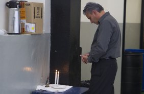 Tite nos vestiários antes da partida entre Corinthians x Paulista de Jundiaí/SP, realizada esta tarde no estádio do Pacaembu, válida pela 18ª rodada do Campeonato Paulista de 2012
