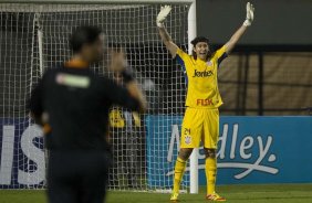 Cassio durante a partida entre Corinthians/Brasil x Emelec/Equador, realizada esta noite no estádio do Pacaembu, jogo da volta pela Copa Libertadores de América 2012