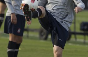Chicão durante o treino realizado esta tarde no CT Joaquim Grava, localizado no Parque Ecológico do Tiete. O próximo jogo da equipe será quarta-feira a noite, dia 23/05, contra o Vasco da Gama, no Pacaembu, jogo de volta pela Copa Libertadores de América 2012