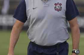 Tite durante o treino realizado esta tarde no CT Joaquim Grava, localizado no Parque Ecológico do Tiete. O próximo jogo da equipe será quarta-feira a noite, dia 23/05, contra o Vasco da Gama, no Pacaembu, jogo de volta pela Copa Libertadores de América 2012